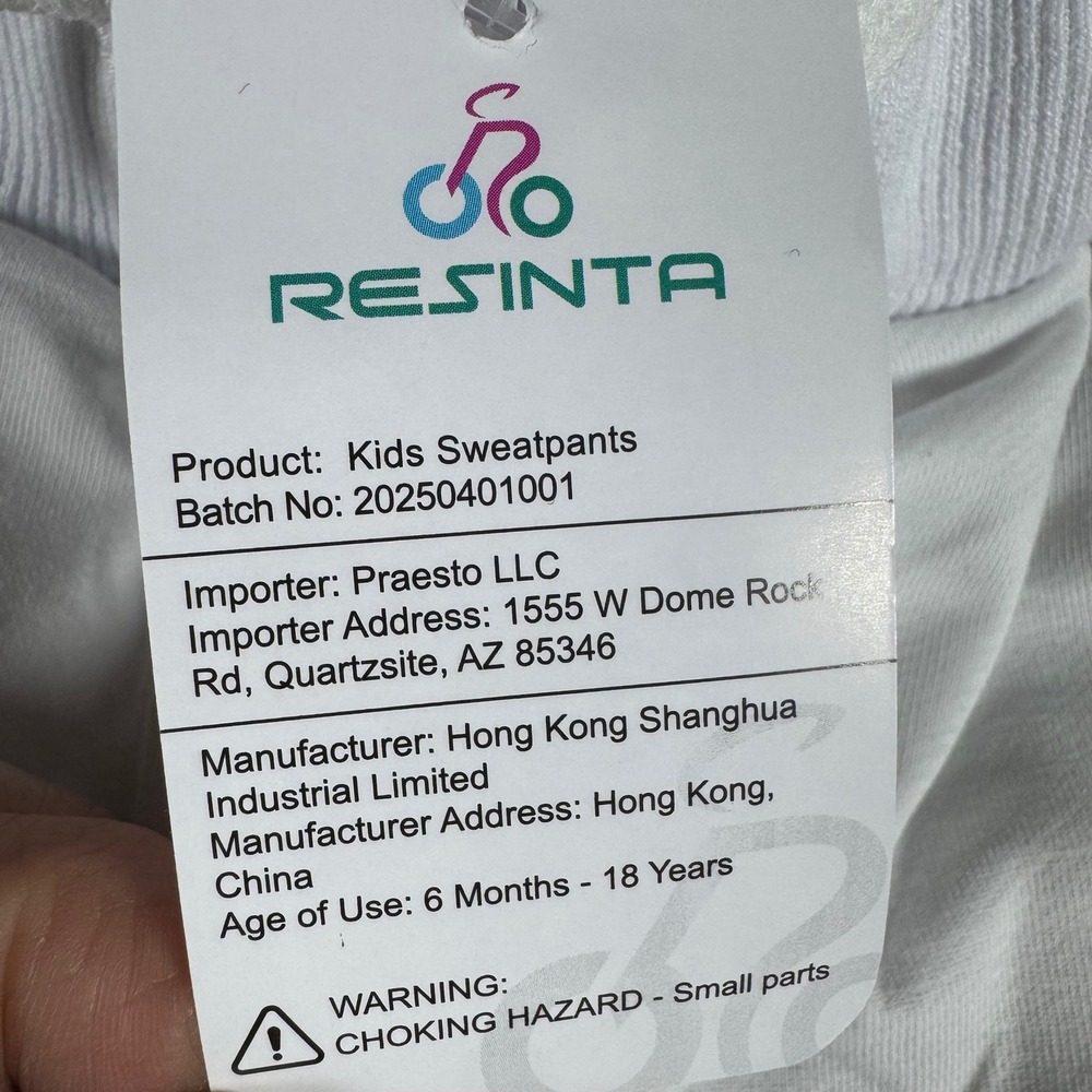 Resinta Sweatpants Kids 9-10Y Black White 2 Pack NWT Joggers Cotton Blend Active - Picture 2 of 8